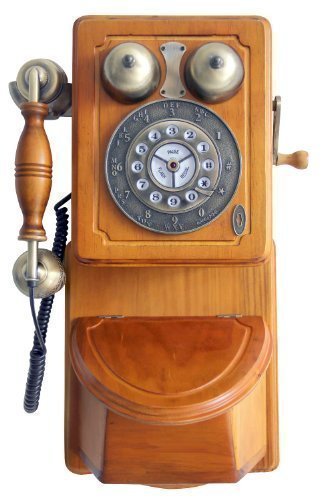 Preisvergleich Produktbild Antikes Wandtelefon 1879 Handarbeit Holz + Messing