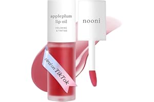 NOONI Korean Vegan Lip Oil - Appleplum | Lip Stain, Long-Lasting, Moisturising, Plumping, Revitalising for Dry Lips, Travel-Friendly, Waterproof, No Peel Off, Hydrating, Nourishing, 0.12 FL