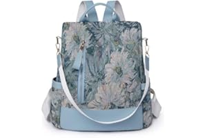 Volumoon Plecak damski, antykradzieżowy, wodoszczelny, 2 w 1, swobodny plecak podróżny, duża pojemność, nylonowy plecak dzienny dla kobiet, dziewcząt, do szkoły, pracy, kolorowy, B