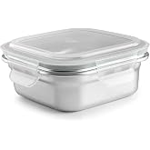 IBILI - Keepklin 500 ml square container, stainless steel, microwave-safe, airtight lid