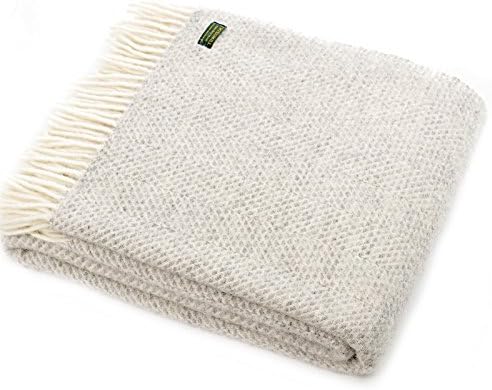 Tweedmill TextilesTweedmill Textiles Honeycomb - pure new wool - knee rug throw blanket - soft grey - BRITISH MADE