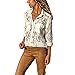 Produktbild IMJONO Bluse Damen elegant Frauen Spitze Mode Vintage,Frauen Solide Langarm V-Ausschnitt Spitze Patchwork Button Up Front Shirt Tops(Large,Weiß)