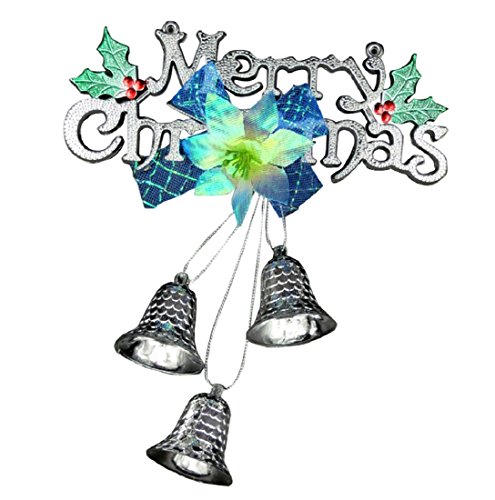 Vovotrade Merry Christmas Tree Hanging Bells Jingle Pendant Party Decoration Ornaments Xmas (Silver)