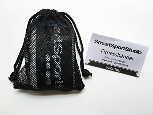 SmartSportStudio ★ 4er Set Premium Therabänder / Fitnessbänder / Widerstandsbänder / Gymnastikbänder / Trainingsbänder / Loop Resistance Bands ★ jetzt 30% stärker ★ mit Transportbeutel und deutscher Übungsanleitung ★ aus 100% Naturlatex ★ Ideal für Reha, Physiotherapie, Pilates, Yoga, Crossfit u.v.m. ★ Workout Zuhause und Training im Freien - 4