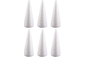 Happyyami 6 stücke Handwerk Schaum Kegel weiß styropor Kegel für DIY Hause Handwerk Projekt Weihnachtsbaum tischaufsatz 24 cm