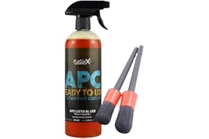 AutoFullCar – APC Limpiador Multiusos FullCarX 750ml Listo al Uso + 2 Pinceles Detailing, Espuma Activa con Cloruro de Benzalconio, Interior y Exterior, Tapicería, Motor, Llantas, Desinfectante