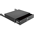 Tecmojo 2U Rack Drawer, Rack Mount Drawer for 19in Network/Server/AV Rack or Cabinet Enclosure, Sliding and Lockable Server Rack Drawer - Load-Bearing 22lb(10kg), with Cable Management Holes(2U)