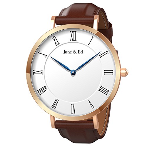 June & Ed Herren-Armbanduhr Uhr Edelstahl Analog Quarz mit Saphir Kristall W-0070 June & Ed Herren-Armbanduhr Uhr Edelstahl Analog Quarz mit Saphir Kristall W-0070