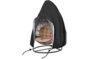 HONCENMAX Patio Hanging Chair Cover with Zipper - Outdoor Cocoon Egg Chair Cover - Waterproof/Windproof/Durable Furniture Protective Cover - for Double Swinging Chair 230x200cm