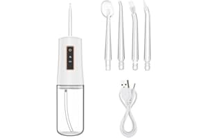 SWINTERY Water Flossers for Teeth Cordless Pick Portable Dental Oral Irrigator Water Jet Waterproof Electric Tooth Flosser with 4 Jet Tips 230ML Water Tank Rechargeable for Tavel Home