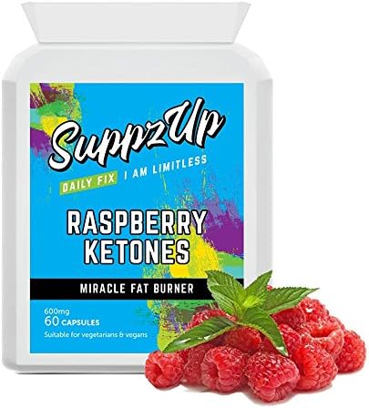 Suppzup Pure Raspberry Ketones 600mg 60 Capsules | HIGH STRENGTH Fat Burning Weight Loss Rasberry Ketone Diet Supplement | UK Manufactured to GMP Code Of Practice | Guaranteed Quality