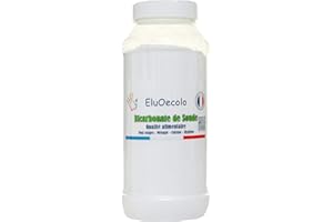 Bicarbonate de Soude 1kg - Qualité alimentaire - Tous usages - Maison/Hygiène/Cuisine - EluOecolo Made in France