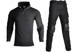 Lilychan Tactical Military Suits für Herren Langarm-Rip-Stop-Uniformen Combat Shirt und Pants Elbow Knee Pads