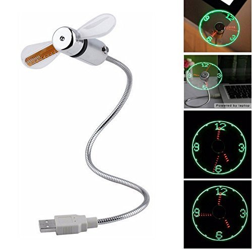 Mini-USB-Ventilator, Schwanenhals, flexibel, LED, blinkender USB-Temperatur-L¨¹fter f¨¹r PC Laptop Notebook Schreibtisch - 4
