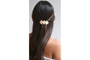 Prosy Vintage Piccolo Sovrapposizione Diamante Hairpin Metallo Geometria Pitted Barrette Capelli Fermaglio Accessori Capelli Clip per Capelli per Donne e Ragazze (Oro)