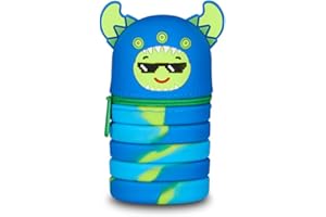 Mitama Portapenne Scuola Allungabile Bambini- Astuccio Multicolore Monster Boy - Apertura con Zip, Salva Spazio