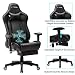 Produktbild EVANCEL Gaming Stuhl in E-Sports Racing Style Massage Teillenkissen Computerstuhl Ergonomisches Design schwenkbarer mit Verstellbaren Armlehnen und Fußstütze, Wippfunktion mit PU Leder (Schwarz)