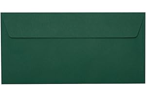 ‎PAPER24 Paper24 25 farbige Briefumschläge DIN lang ohne Fenster Kuvert 110x220 mm 11x22 cm selbstklebend für Weihnachten, Hochzeit, Gruß-Karten in Dunkelgrün