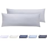 Todocama Set of 2 Pillowcases, Extra Soft Microfibre, Hypoallergenic, Set of 2 - 90 x 40 cm Light Grey