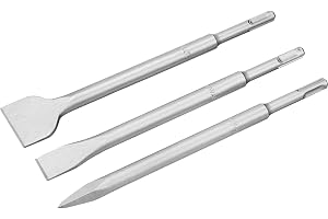 DeWALT DT60330-QZ Mejsel Set 1 Spetsig Mejsel och 2 Platta Mejslar, Silver, 3 Delar
