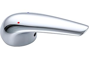 RXXR Maniglia per Rubinetto monocomando con pulsante di colore caldo e freddo compatibile con cartuccia rubinetti da 35 mm (stelo cartuccia 9 x 9 mm) (Argento 03)