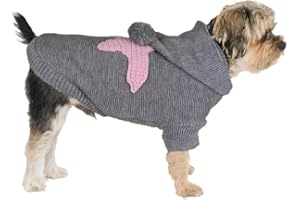 PetSmiler Hundepullover Kleine Hunde - Hundepulli Winter Hunde Pullover Kleine Katzenpullover, Pulli Hunde Klein Hundepullover mit Kapuze Hundepullover Warm Strickpulli Hund 1,5-10 kg (Hellgrau L)