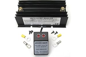 Safeshore Marine galvanic isolator 70 amps with remote status monitor. Over 30,000 sold. UK's isolators