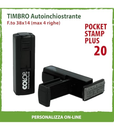 Timbro Tascabile Personalizzato 38x14 Mm - Con Gomma Inclusa