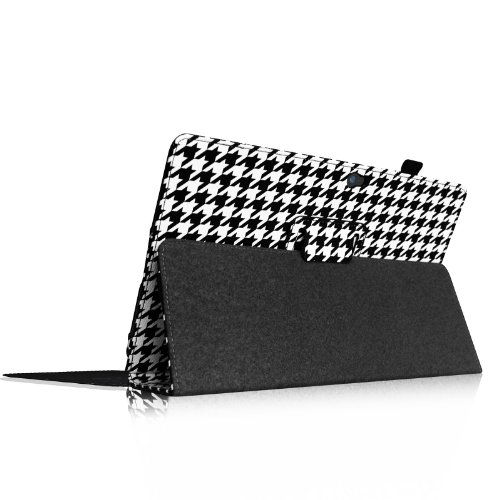 Fintie Schutzhülle Flip Case mit Stylus Halterung für Microsoft Surface RT/Surface 2 26,9 cm nicht kompatibel mit Windows 8 Pro – – ZG-Houndstooth Schwarz Surface 2 / Surface RT - 5