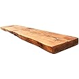 Waney/Live Edge Chunky Rustic Floating Shelf 9x2, Antique Pine, 70cm