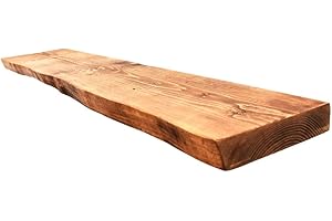 Chill House Waney/Live Edge Estantería Flotante rústica 22 cm x 4.4 cm, Roble Natural, 140cm