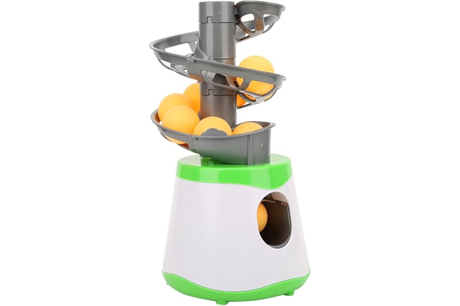 Tennis Ball Launcher, Cricket Bowling Machine with 10PCS Balls ABS Table Tennis Trainer Pong Ball Automatic Launcher Training Machine Children Entertainment Toy