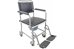 Trendmobil Toilettenstuhl TSF fahrbarer Toilettenrollstuhl mit HMV Nummer 18.46.02.0059 inkl. gepolsterter Sitzplatte und Eimer Belastbarkeit bis 120 kg