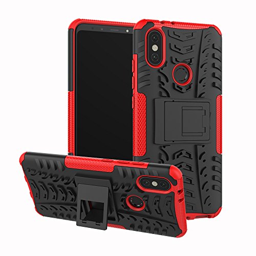 XINYUNEW Funda Huawei P Smart 2019, 360 Grados Protective+Pantalla de Vidrio Templado Caso Carcasa Case Cover Skin móviles telefonía Carcasas Fundas para Huawei P Smart 2019-Rojo