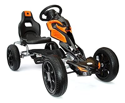 Joy 4 Kids Scout # Go Kart à Pédale, porteur voiture à pédale, Go Chariot, pneus Eva 5–12 ans Rouge