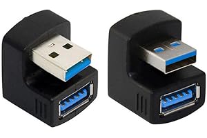 chenyang 2 Pack USB 3.0 Extender Adapter,USB 3.0 Male to Female Data Transfer Charging 180 Degree Angled Adapter