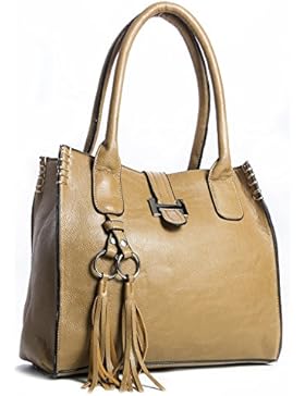 BHBS Medium Damen Faux Leder Handtasche 30 x 47 x 9 cm (BxHxT)