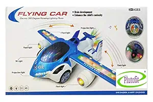 Plutofit Flying Car Toy with Light Music Bump and Go Action
