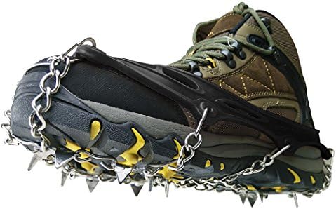 BINGUO® Traction Cleats 12 Teeth Anti-Slip Ice Grips Crampon for Snow and Ski Boots