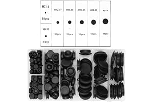 Yuhtech Tappi in Gomma, 170 Pcs Tappi per Fori per passacavi in omma con Gommino