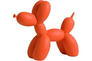 YOYUMI Esculturas Perro Globo Decoracion Adornos para,Adecuado para la decoración del vestíbulo de la Sala de Estar y el Dormitorio, Artesanías De Resina (Naranja 8.7Inch)
