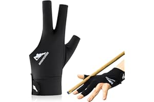 MIRKUZI Billard-Handschuhe 1 Stück Billardhandschuhe, Billardhandschuhe für die linke Hand, Pool-Queue-Handschuhe, rutschfeste Billardhandschuhe, verstellbare Billardhandschuhe (schwarz)