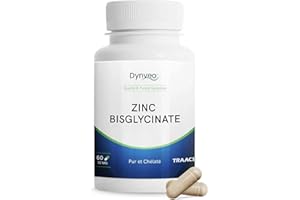 Dynveo - Zinc Bisglycinate Chélaté - Système Immunitaire, Peau & Vision - Forme Biodisponible Haute Absorption - 60 Gélules Vegan Sans Additifs - 10mg - 2 mois