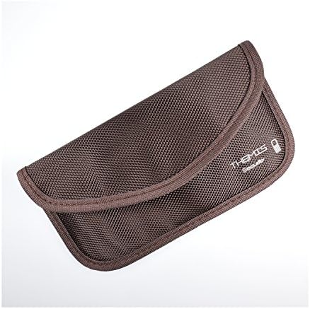 Themis Security - Nylon Brown XL - GSM/LTE / RFID/NFC Protective Case - for iPhone 5/6 Size, 2 Compartments 16.5 cm x 9 cm