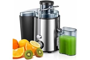 CCARZZI 1000W Juice Maker Extractor Making Machine Whole Fruit and Vegetable - Lemon and Orange Electric Centrifugal Juicer Blender Squeezer with Stainless Steel Two Speed Settings for Kitchen Commercial Use