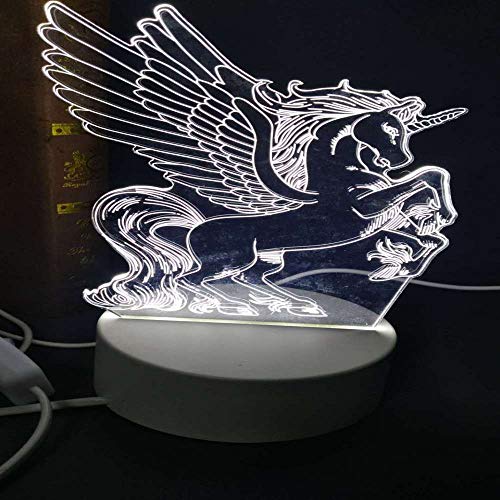 Preisvergleich Produktbild Nachtlicht 3D USB-Einsteckschalter-Schlafzimmerbett führte Bunte Note der kleinen Tischlampen-Schlafsaaldekoration kreativen Feriengeschenk Pegasus USB-Datenleitung