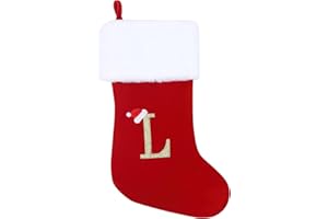 GOXAEEE Weihnachtsstrumpf Personalisiert Nikolausstrumpf 45 cm Großer Christmas Stockings Weihnachtsbaum Kamin hängende Ornamente Geschenkhalter Weihnachtsdekorationen für Weihnachtsbaum und Heim (L)