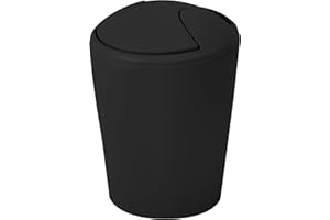 Spirella Kosmetikeimer Move Abfalleimer Schwingdeckeleimer | Kunststoff | 2 Liter |Schwarz