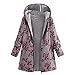 Produktbild Luckycat Damen Winter Warm Outwear Blumendruck Mit Kapuze Taschen Vintage Oversize Mäntel Jacken Mäntel Sweatjacke Winterjacke Fleecejacke Steppjacke