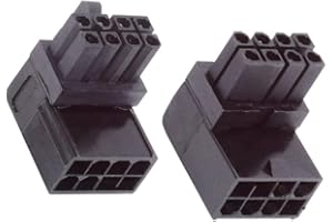 chenyang Paquete de 2 adaptadores de conector de alimentación ATX de 8 pines en ángulo de 90 grados GPU